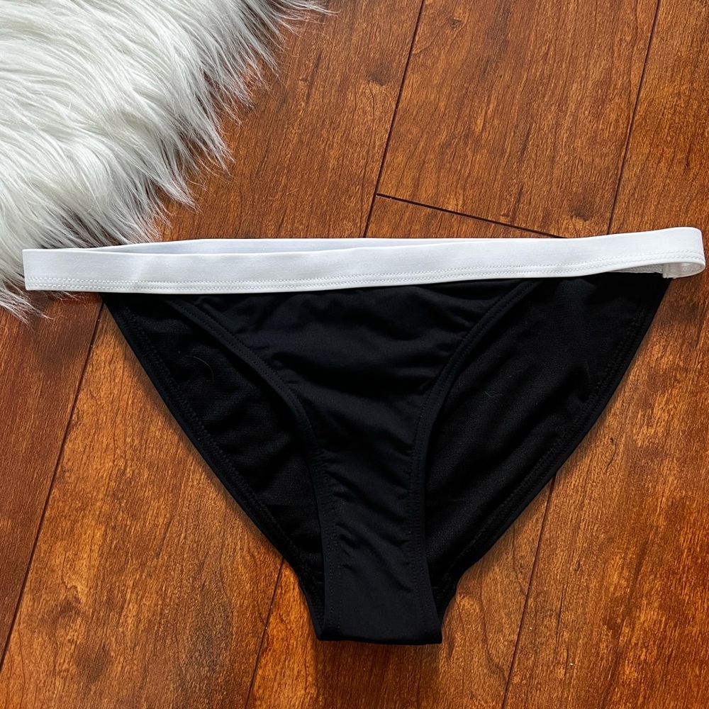 Beach Babe Australia Black with White Band Bikini Bottom